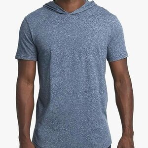 Size S Next Level Apparel Men's Unisex Blue Short Sleeve Hoodie Tee NEW